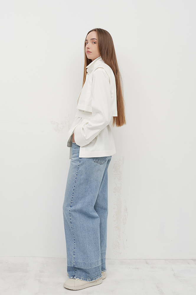 Сорочка з камізелькою вельвет айворі (Р 141/2)